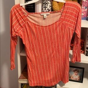 Coral 3/4 sleeve shirt